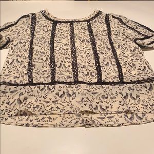 rooster crochet Anthropologie top